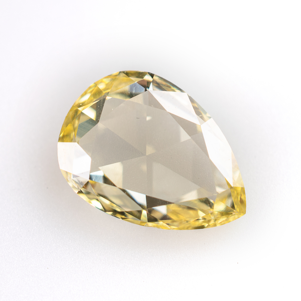 Fancy Yellow Pear Brilliant Rose Cut Diamond