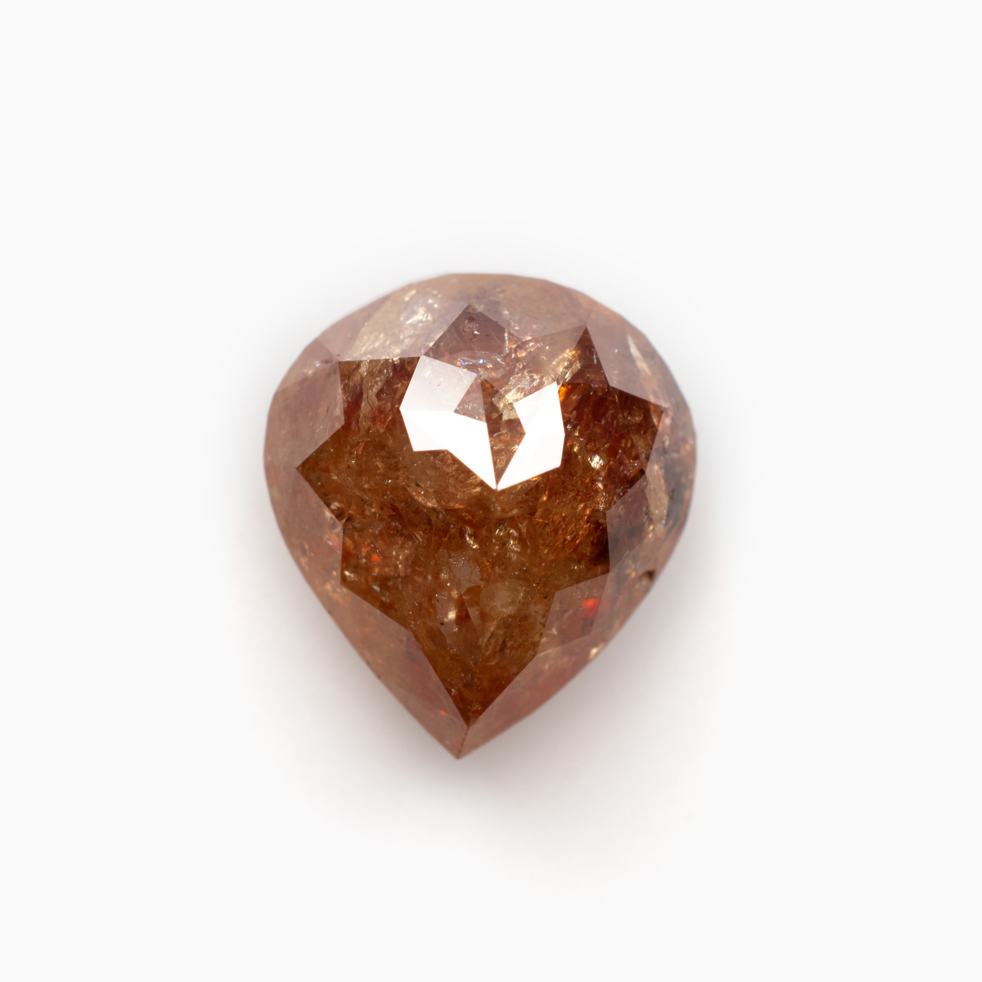 3.63ct Red Orange Pear Shape Rose Cut – Rough Diamond World